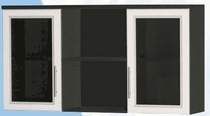 Антресоль большая с двумя стеклодверями ДЛЯ ГОСТИНОЙ АБС-2 Венге/Дуб выбеленный в Зелёном Бору - zelyonyj-bor.mebel54.com | фото