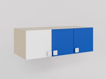Антресоль на шкаф 3-х створчатый Скай (Синий/Белый/корпус Клен) в Зелёном Бору - zelyonyj-bor.mebel54.com | фото