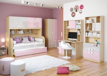 Детская комната Грэйси (Розовый/Серый/корпус Клен) в Зелёном Бору - zelyonyj-bor.mebel54.com | фото