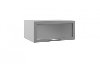 Гарда ГПГС 800 шкаф верхний горизонтальный глубокий со стеклом (Белый патина/корпус Серый) в Зелёном Бору - zelyonyj-bor.mebel54.com | фото