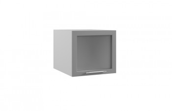 Гарда ГВПГС 500 шкаф верхний горизонтальный глубокий со стеклом высокий (Белый Эмалит/корпус Серый) в Зелёном Бору - zelyonyj-bor.mebel54.com | фото