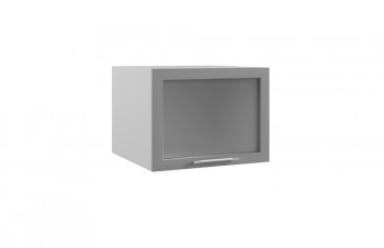 Гарда ГВПГС 600 шкаф верхний горизонтальный глубокий со стеклом высокий (Белый Эмалит/корпус Серый) в Зелёном Бору - zelyonyj-bor.mebel54.com | фото