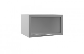 Гарда ГВПГС 800 шкаф верхний горизонтальный глубокий со стеклом высокий (Белый Эмалит/корпус Серый) в Зелёном Бору - zelyonyj-bor.mebel54.com | фото