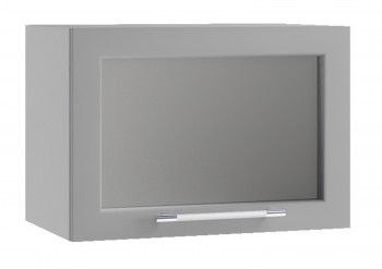 Гарда ПГС 500 шкаф верхний горизонтальный со стеклом (Белый Эмалит/корпус Серый) в Зелёном Бору - zelyonyj-bor.mebel54.com | фото