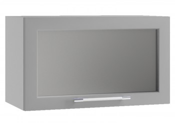 Гарда ПГС 600 шкаф верхний горизонтальный со стеклом (Белый Эмалит/корпус Серый) в Зелёном Бору - zelyonyj-bor.mebel54.com | фото