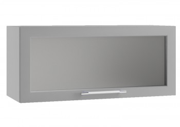 Гарда ПГС 800 шкаф верхний горизонтальный со стеклом (Белый Эмалит/корпус Серый) в Зелёном Бору - zelyonyj-bor.mebel54.com | фото