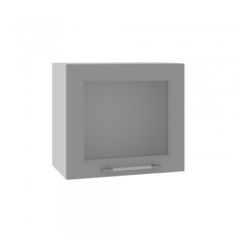 Гарда ВПГС 500 шкаф верхний горизонтальный со стеклом высокий (Белый Эмалит/корпус Серый) в Зелёном Бору - zelyonyj-bor.mebel54.com | фото