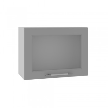 Гарда ВПГС 600 шкаф верхний горизонтальный со стеклом высокий (Белый Эмалит/корпус Серый) в Зелёном Бору - zelyonyj-bor.mebel54.com | фото