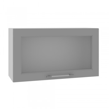 Гарда ВПГС 800 шкаф верхний горизонтальный со стеклом высокий (Белый Эмалит/корпус Серый) в Зелёном Бору - zelyonyj-bor.mebel54.com | фото