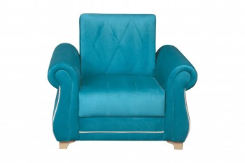 Кресло для отдыха "Порто" (велюр киви бирюза / микровельвет крем) в Зелёном Бору - zelyonyj-bor.mebel54.com | фото