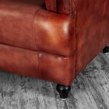 Кресло кожаное Лофт Честер-Нью (Коричневый) в Зелёном Бору - zelyonyj-bor.mebel54.com | фото