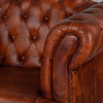 Кресло кожаное Лофт Честер-Нью (Коричневый, Рыжий) в Зелёном Бору - zelyonyj-bor.mebel54.com | фото