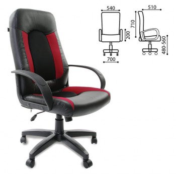 Кресло офисное BRABIX Strike EX-525 (черно-красный) в Зелёном Бору - zelyonyj-bor.mebel54.com | фото
