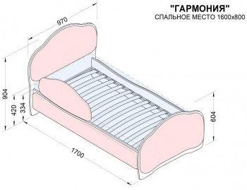 Кровать 160 Гармония 18 Бордовый (мягкий бортик) в Зелёном Бору - zelyonyj-bor.mebel54.com | фото