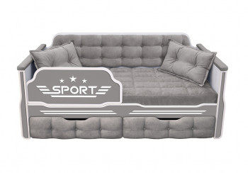 Кровать 160 серии Спорт 2 ящика 45 Серый (подушки) в Зелёном Бору - zelyonyj-bor.mebel54.com | фото