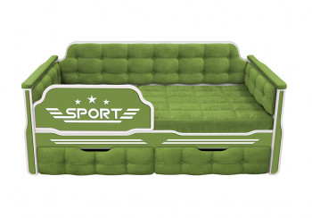 Кровать 160 серии Спорт 2 ящика 76 Зелёный (мягкие боковые накладки) в Зелёном Бору - zelyonyj-bor.mebel54.com | фото