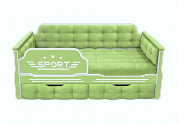Кровать 160 серии Спорт 2 ящика 81 Фисташка (мягкие боковые накладки) в Зелёном Бору - zelyonyj-bor.mebel54.com | фото