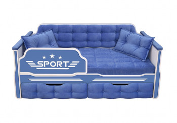 Кровать 160 серии Спорт 2 ящика 85 Синий (подушки) в Зелёном Бору - zelyonyj-bor.mebel54.com | фото