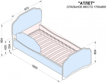 Кровать 170 Атлет 29 Синий (мягкий бортик) в Зелёном Бору - zelyonyj-bor.mebel54.com | фото