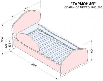 Кровать 170 Гармония 08 Шоколад (мягкий бортик) в Зелёном Бору - zelyonyj-bor.mebel54.com | фото