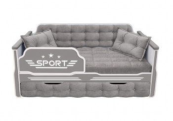 Кровать 170 серии Спорт 1 ящик 45 Серый (подушки) в Зелёном Бору - zelyonyj-bor.mebel54.com | фото