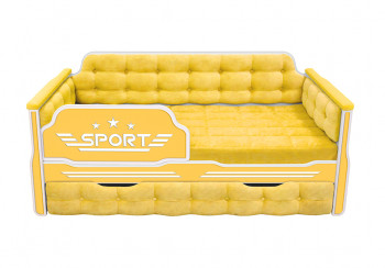 Кровать 170 серии Спорт 1 ящик 74 Жёлтый (мягкие боковые накладки) в Зелёном Бору - zelyonyj-bor.mebel54.com | фото