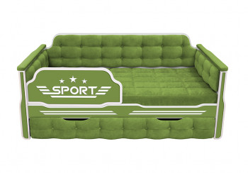 Кровать 170 серии Спорт 1 ящик 76 Зелёный (мягкие боковые накладки) в Зелёном Бору - zelyonyj-bor.mebel54.com | фото