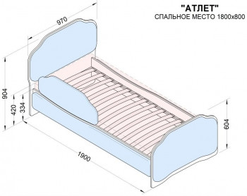 Кровать 180 Атлет 29 Синий (мягкий бортик) в Зелёном Бору - zelyonyj-bor.mebel54.com | фото