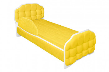 Кровать 180 Атлет 74 жёлтый (мягкий бортик) в Зелёном Бору - zelyonyj-bor.mebel54.com | фото