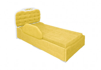 Кровать 190 Атлет Lux 74 Жёлтый (мягкий бортик) в Зелёном Бору - zelyonyj-bor.mebel54.com | фото