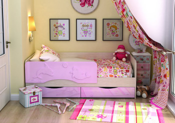 Кровать Алиса КР-812 1,6 Белфорд/Розовый металлик в Зелёном Бору - zelyonyj-bor.mebel54.com | фото