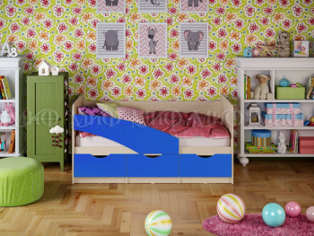 Кровать Бабочки 1,6м (Синий матовый) в Зелёном Бору - zelyonyj-bor.mebel54.com | фото