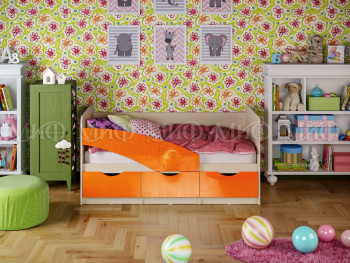 Кровать Бабочки 1,8м (Оранжевый металлик) в Зелёном Бору - zelyonyj-bor.mebel54.com | фото