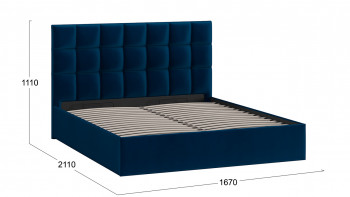 Кровать без ПМ «Эмбер» Велюр Confetti/Blue в Зелёном Бору - zelyonyj-bor.mebel54.com | фото