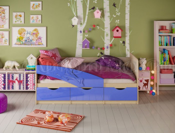 Кровать детская 1,6м Дельфин (Синий металлик) в Зелёном Бору - zelyonyj-bor.mebel54.com | фото