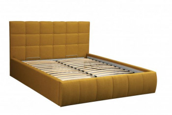 Кровать "Диана" ш. 1400 (Н=1010мм) (жаккард горчица) в Зелёном Бору - zelyonyj-bor.mebel54.com | фото