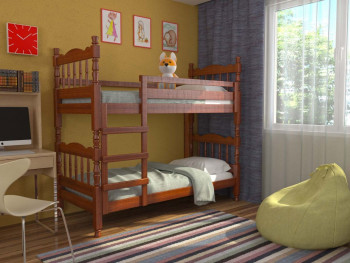 Кровать двухъярусная Соня из массива сосны 800*1890 Сосна в Зелёном Бору - zelyonyj-bor.mebel54.com | фото
