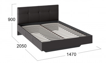 Кровать «Элис» c мягкой обивкой тип 1 Экокожа/Темно-коричневый/1400 в Зелёном Бору - zelyonyj-bor.mebel54.com | фото
