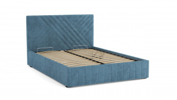Кровать Гамма ш. 1400 (с основанием для хранения) (велюр тенерифе дасти блю) в Зелёном Бору - zelyonyj-bor.mebel54.com | фото