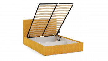 Кровать Гамма ш. 1400 (с основанием для хранения) (велюр тенерифе куркума) в Зелёном Бору - zelyonyj-bor.mebel54.com | фото