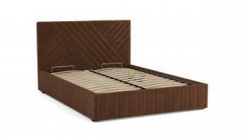 Кровать Гамма ш. 1400 (с основанием для хранения) (велюр тенерифе шоколад) в Зелёном Бору - zelyonyj-bor.mebel54.com | фото