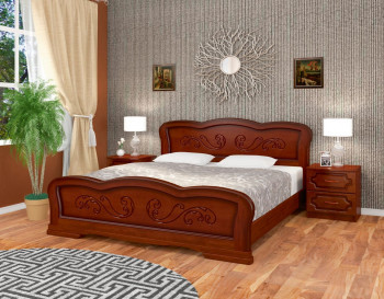 Кровать Карина-8 из массива сосны 1400*2000 Орех в Зелёном Бору - zelyonyj-bor.mebel54.com | фото