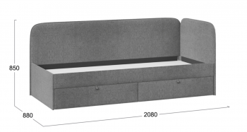 Кровать «Молли» с мягкой обивкой (900) тип 1 (Микровелюр Scandi Graphite 22) в Зелёном Бору - zelyonyj-bor.mebel54.com | фото