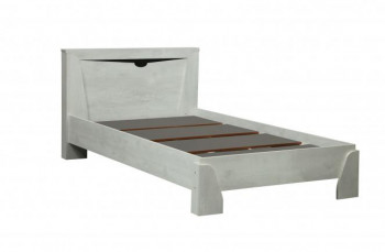 Кровать одинарная 33.07 с настилом "Лючия" (ш. 900)/(бетон пайн белый / венге / белый) в Зелёном Бору - zelyonyj-bor.mebel54.com | фото
