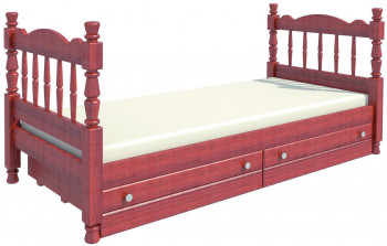 Кровать одинарная Аленка из массива сосны 800*1890 Орех в Зелёном Бору - zelyonyj-bor.mebel54.com | фото