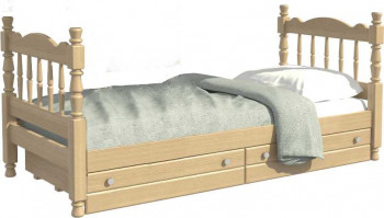 Кровать одинарная Аленка из массива сосны 800*1890 Сосна в Зелёном Бору - zelyonyj-bor.mebel54.com | фото