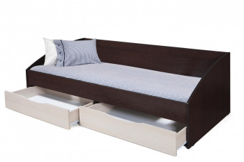 Кровать одинарная "Фея - 3" (симметричная) New (венге / вудлайн кремовый / ДВПО: белый) в Зелёном Бору - zelyonyj-bor.mebel54.com | фото