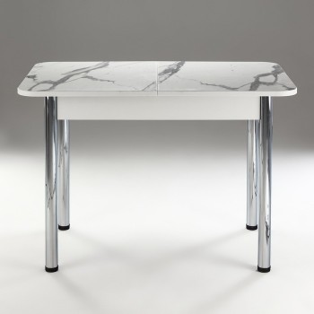 Кухонный стол 1100*700/400 ф 2 Пластик, мрамор белый в Зелёном Бору - zelyonyj-bor.mebel54.com | фото