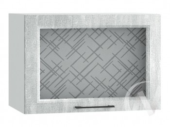 Либерти Шкаф верхний горизонтальный со стеклом ШВГС 609 (Холст грей/корпус белый) в Зелёном Бору - zelyonyj-bor.mebel54.com | фото