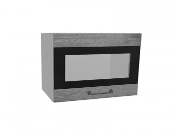 Лофт ПГСФ 500 шкаф верхний горизонтальный со стеклом и фотопечатью (Дуб цикорий/корпус Серый) в Зелёном Бору - zelyonyj-bor.mebel54.com | фото